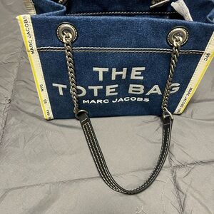 Marc Jacobs Blue Denim Handbag with Yellow Detail